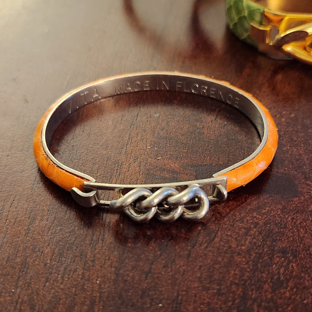 Vita Fede Snakeskin 24k Gold Plated Orange Bracelet 12$